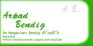 arpad bendig business card